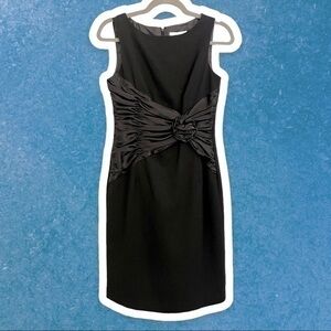 SANDRA DARREN 4 Black Sleeveless Satin-Waist Dress